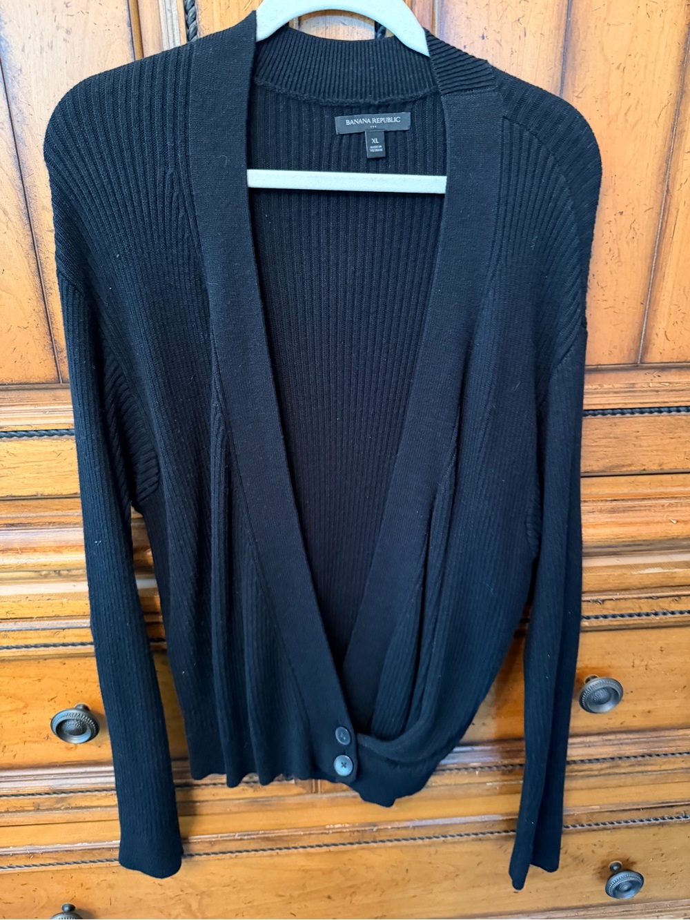 Banana Republic Factory Black Ribbed Open-Front Cardigan